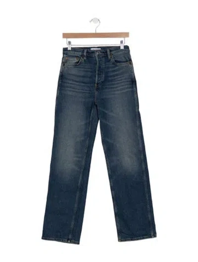 Pre-owned Re/done High-rise Straight Leg Jeans In Blue