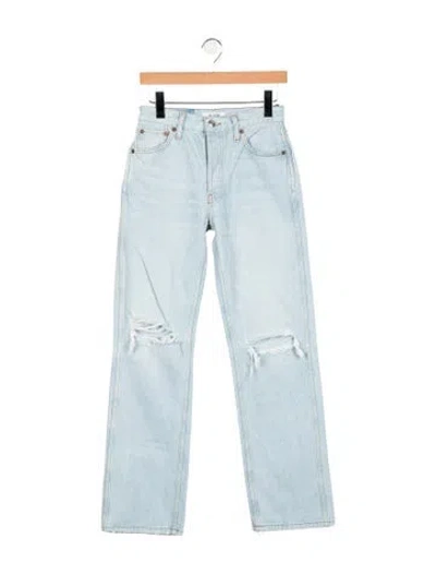Pre-owned Re/done High-rise Straight Leg Jeans In Blue