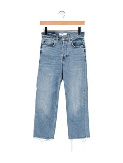 Pre-owned Re/done High-rise Straight Leg Jeans In Blue