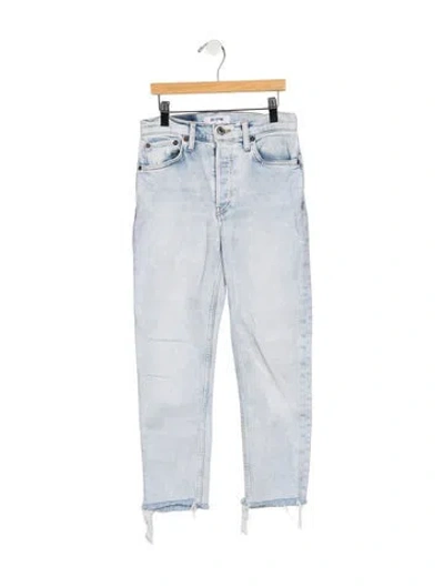 Pre-owned Re/done High-rise Straight Leg Jeans In Blue