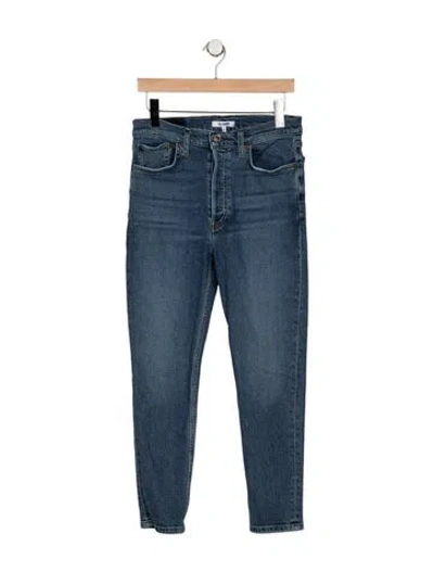 Pre-owned Re/done High-rise Straight Leg Jeans In Blue