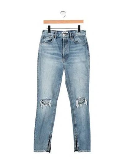Pre-owned Re/done High-rise Straight Leg Jeans In Blue