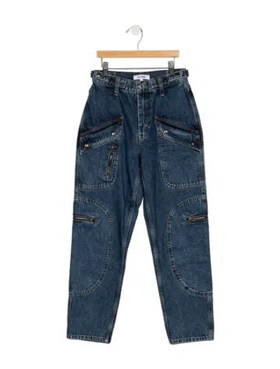 Pre-owned Re/done High-rise Straight Leg Jeans In Blue