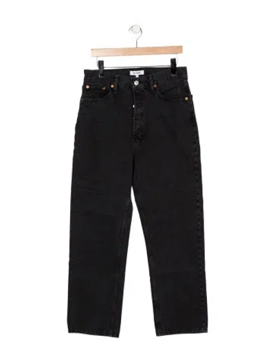 Pre-owned Re/done High-rise Straight Leg Jeans In Blue