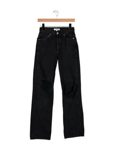 Pre-owned Re/done High-rise Straight Leg Jeans In Blue