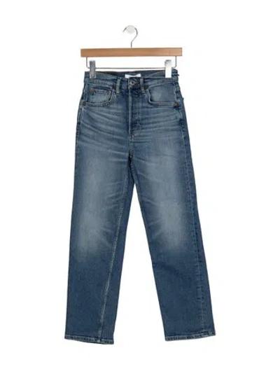Pre-owned Re/done High-rise Straight Leg Jeans In Blue