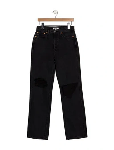 Pre-owned Re/done High-rise Straight Leg Jeans In Blue