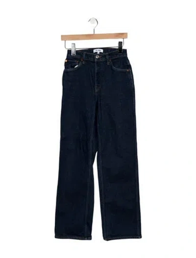 Pre-owned Re/done High-rise Straight Leg Jeans In Blue
