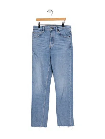 Pre-owned Re/done High-rise Straight Leg Jeans In Blue