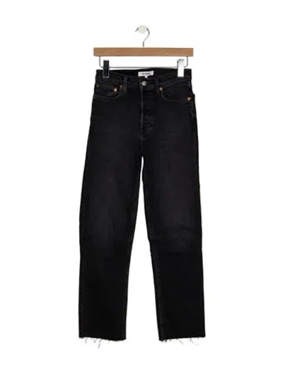 Pre-owned Re/done High-rise Straight Leg Jeans In Blue