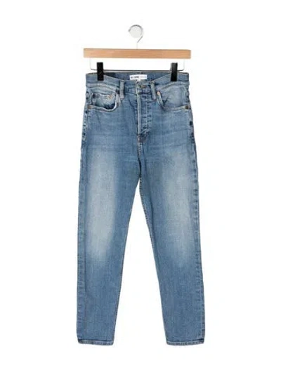 Pre-owned Re/done High-rise Straight Leg Jeans In Blue