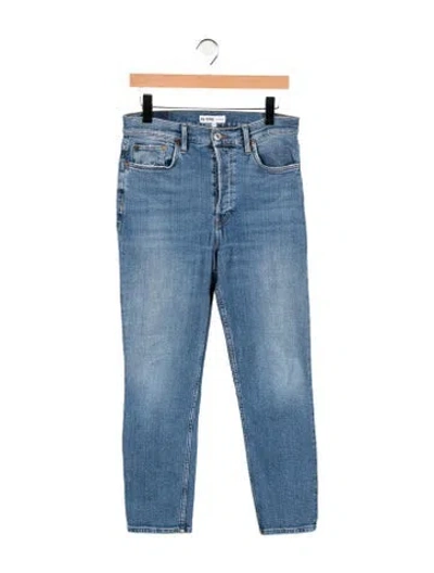 Pre-owned Re/done High-rise Straight Leg Jeans In Blue