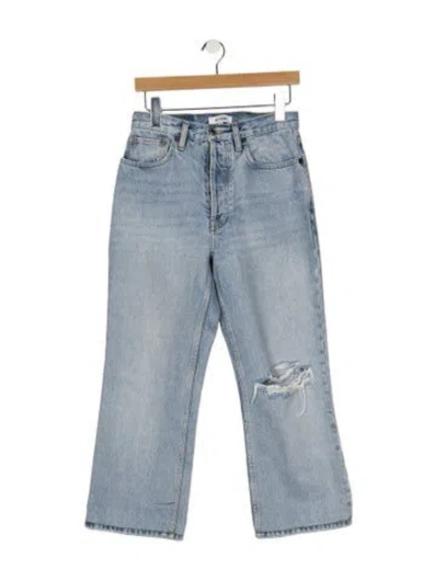 Pre-owned Re/done High-rise Straight Leg Jeans In Blue