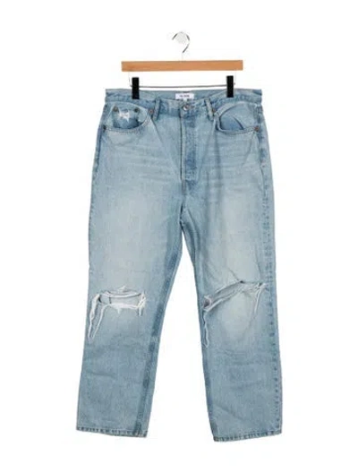 Pre-owned Re/done High-rise Straight Leg Jeans In Blue