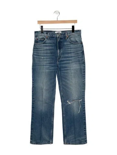 Pre-owned Re/done High-rise Straight Leg Jeans In Blue