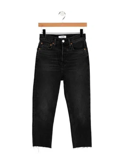 Pre-owned Re/done High-rise Straight Leg Jeans In Blue