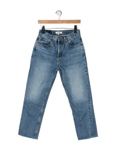 Pre-owned Re/done High-rise Straight Leg Jeans In Blue