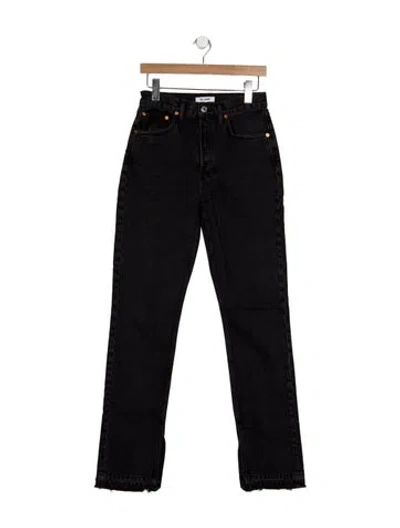 Pre-owned Re/done High-rise Straight Leg Jeans In Blue