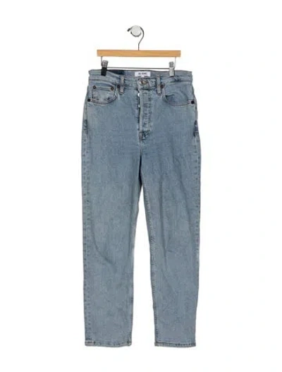 Pre-owned Re/done High-rise Straight Leg Jeans In Blue