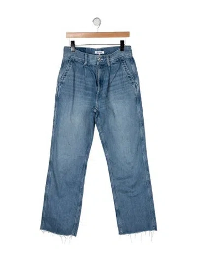 Pre-owned Re/done High-rise Straight Leg Jeans In Blue