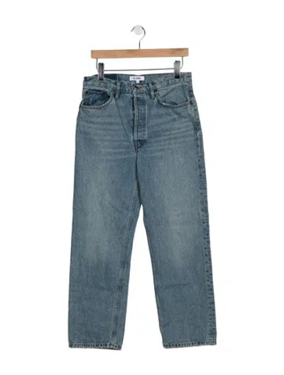 Pre-owned Re/done High-rise Straight Leg Jeans In Blue
