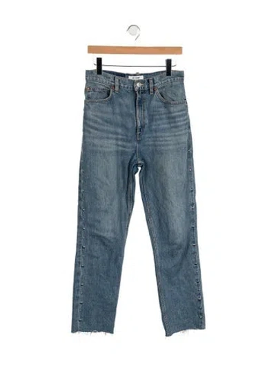 Pre-owned Re/done High-rise Straight Leg Jeans In Blue
