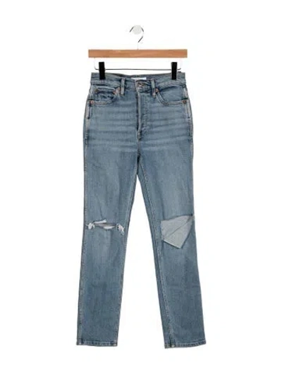 Pre-owned Re/done High-rise Straight Leg Jeans In Blue