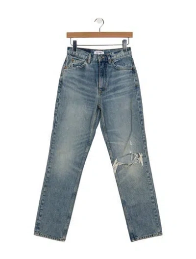 Pre-owned Re/done High-rise Straight Leg Jeans In Blue
