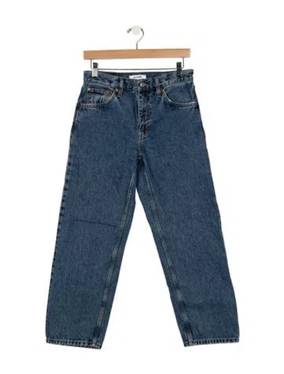 Pre-owned Re/done High-rise Straight Leg Jeans In Blue