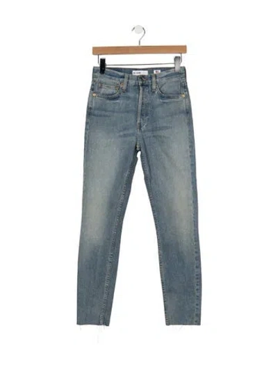 Pre-owned Re/done High-rise Straight Leg Jeans In Blue