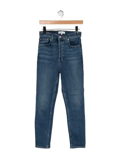Pre-owned Re/done High-rise Straight Leg Jeans In Blue