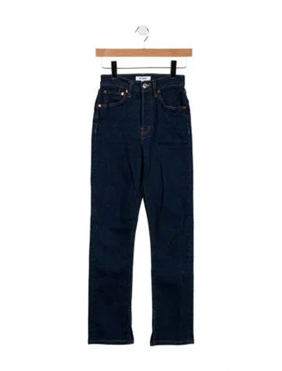 Pre-owned Re/done High-rise Straight Leg Jeans In Blue