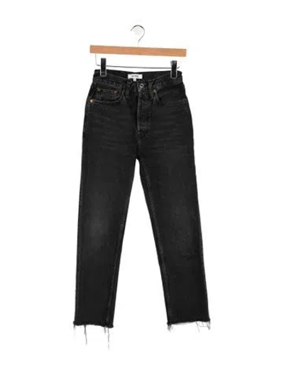 Pre-owned Re/done High-rise Straight Leg Jeans In Blue