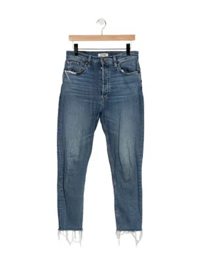 Pre-owned Re/done High-rise Straight Leg Jeans In Blue