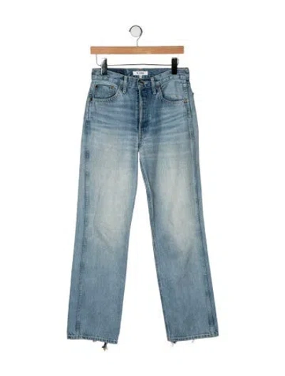 Pre-owned Re/done High-rise Straight Leg Jeans In Blue