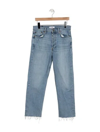 Pre-owned Re/done High-rise Straight Leg Jeans In Blue
