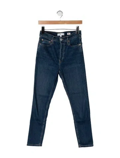 Pre-owned Re/done High-rise Straight Leg Jeans In Blue