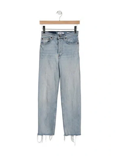 Pre-owned Re/done High-rise Straight Leg Jeans In Blue