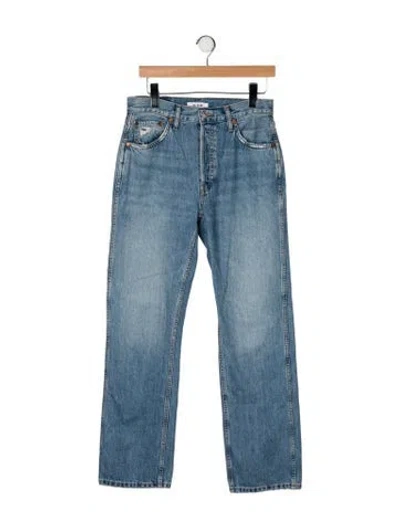 Pre-owned Re/done High-rise Straight Leg Jeans In Blue