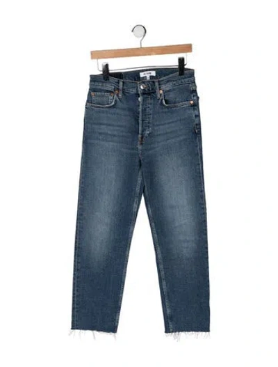 Pre-owned Re/done High-rise Straight Leg Jeans In Blue