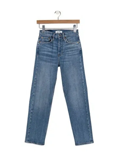 Pre-owned Re/done High-rise Straight Leg Jeans In Blue