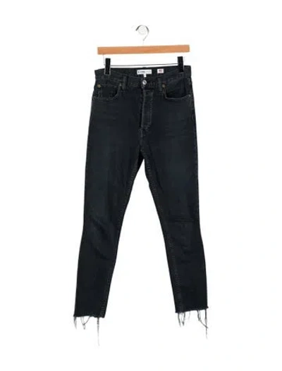 Pre-owned Re/done High-rise Straight Leg Jeans In Blue