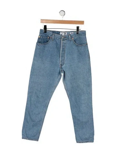 Pre-owned Re/done High-rise Straight Leg Jeans In Blue