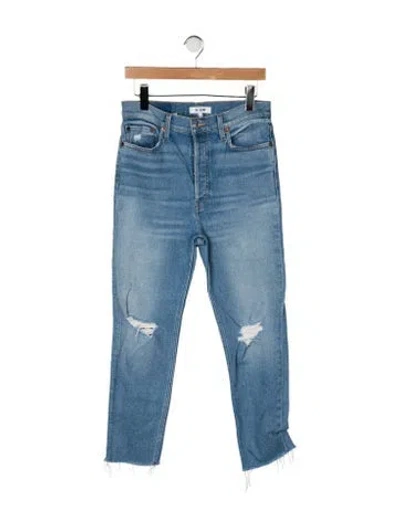 Pre-owned Re/done High-rise Straight Leg Jeans In Blue