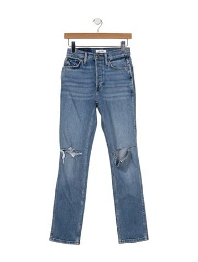 Pre-owned Re/done High-rise Straight Leg Jeans In Blue