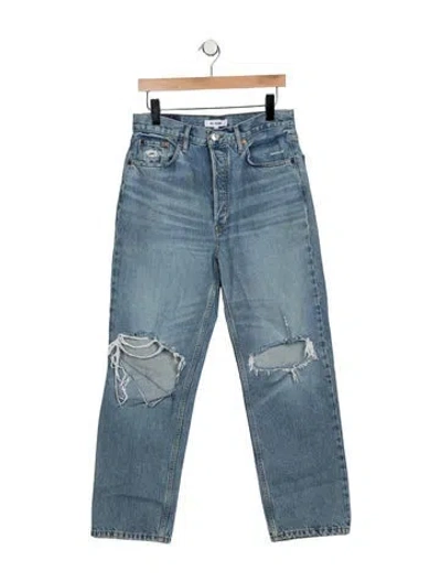 Pre-owned Re/done High-rise Straight Leg Jeans In Blue