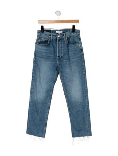 Pre-owned Re/done High-rise Straight Leg Jeans In Blue