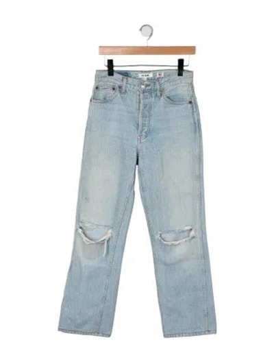 Pre-owned Re/done High-rise Straight Leg Jeans In Blue