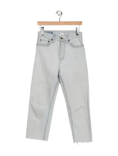 Pre-owned Re/done High-rise Straight Leg Jeans In Blue