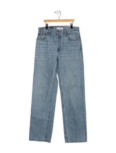 Pre-owned Re/done High-rise Straight Leg Jeans In Blue
